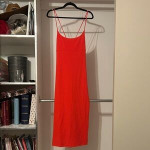 Wilfred Vibrant Orange Midi Dress